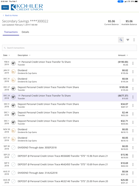 Kohler CU iPad screenshot 3 - Finance app