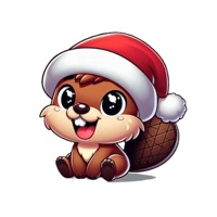 Christmas Beaver Stickers