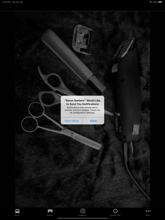 Baron Barbers iPad screenshot 2 - Business app