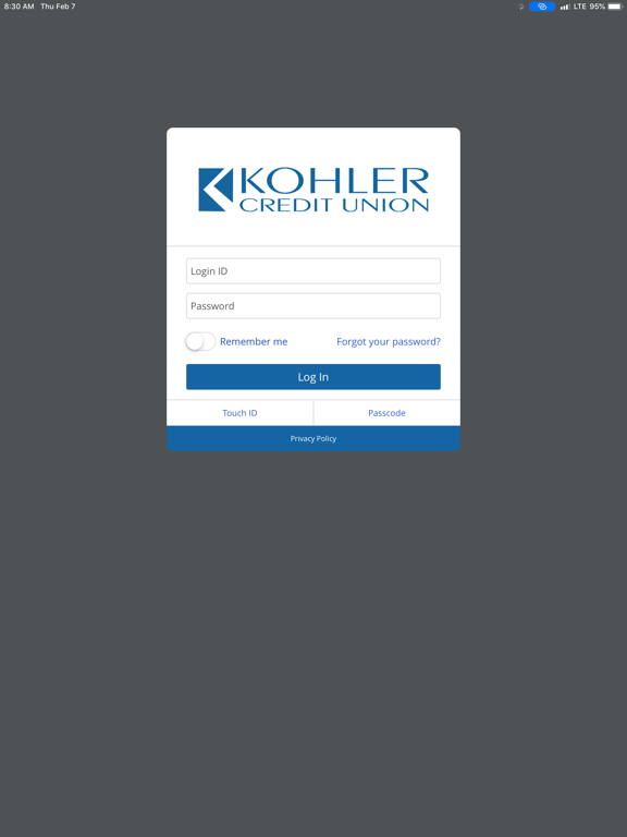 Kohler CU iPad screenshot 1 - Finance app
