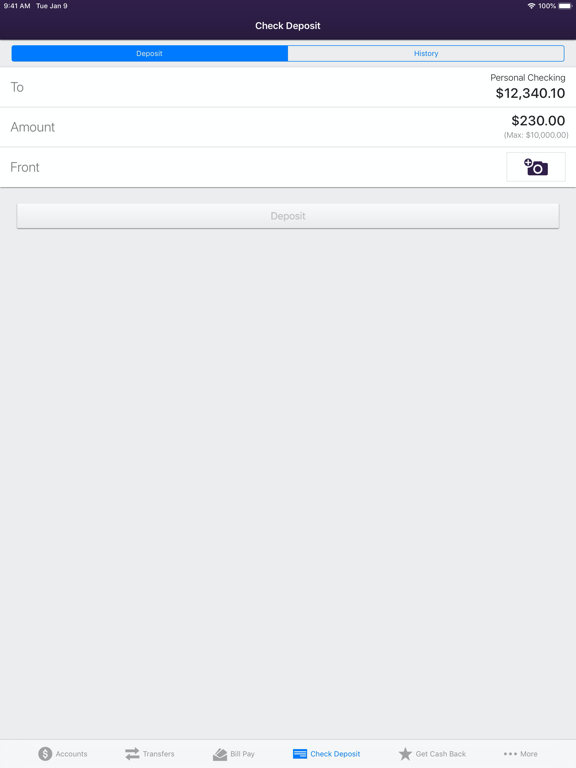 General Electric Credit Union iPad screenshot