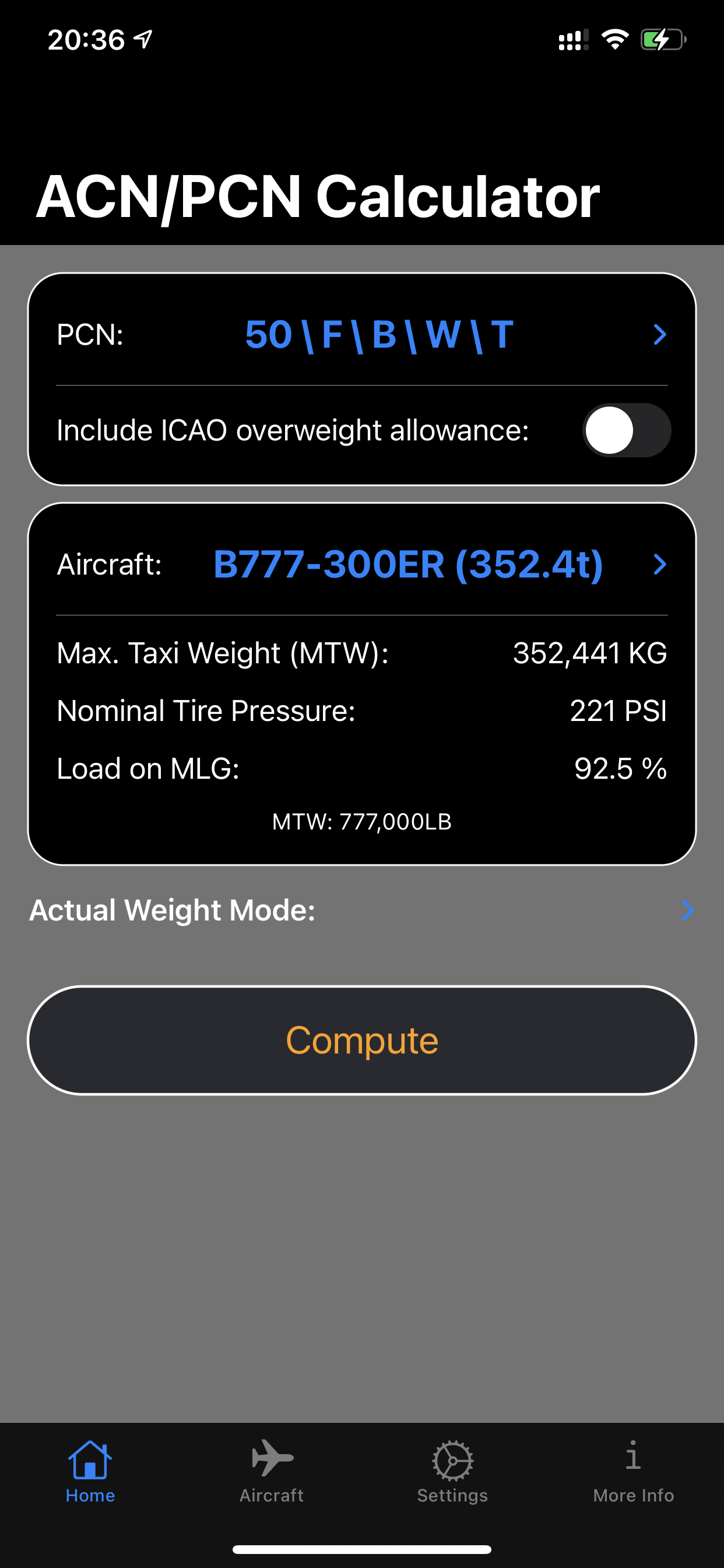 ACN/PCN Calculator