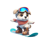 Snowboard Puppy Stickers
