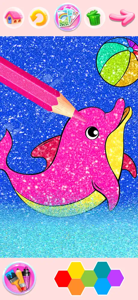 Rainbow Glitter Coloring Book