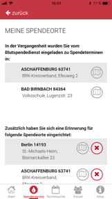 Blutspende screenshot
