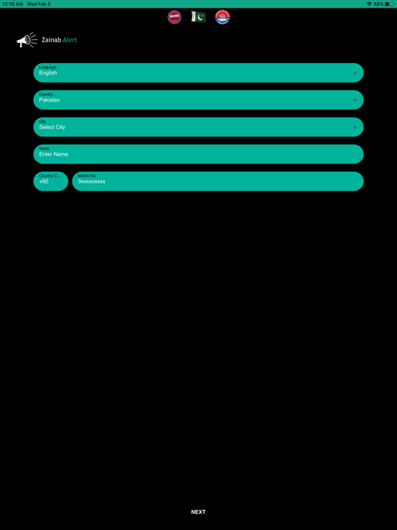 Zainab Alert iPad screenshot 1 - Utilities app