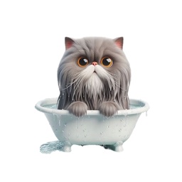 Persian Cat Bath Stickers