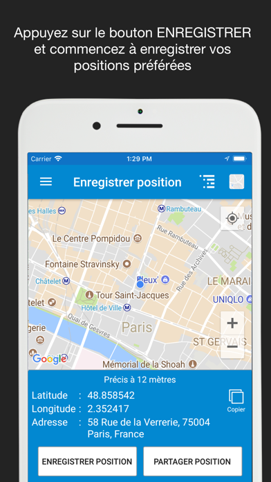 Screenshot #1 pour Enregistrer Position GPS