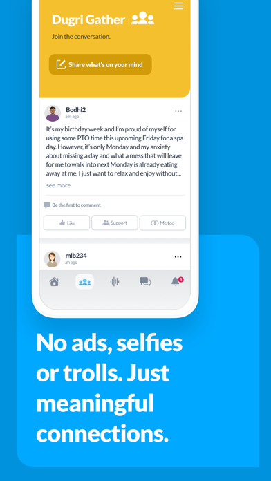 Dugri: Peer Support Network Screenshot