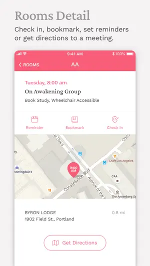 Pink Cloud: AA Meeting Finder screenshot 3