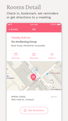 Pink Cloud:  AA Meeting Finder screenshot 3