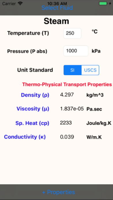 Screenshot #1 pour Thermo Physical Prop