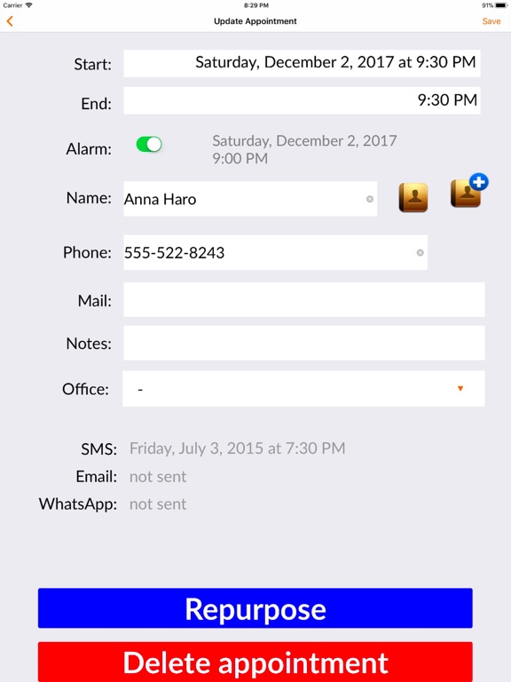 Sms Planner E - Send your SMS iPad screenshot 3 - Productivity app