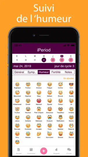 Capture d'écran de IPeriod + sur iPhone 6
