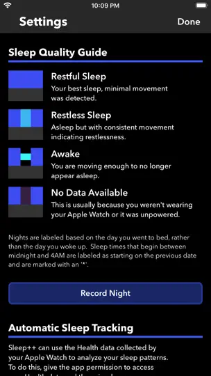Captura de pantalla de Sleep++ en iPhone 5