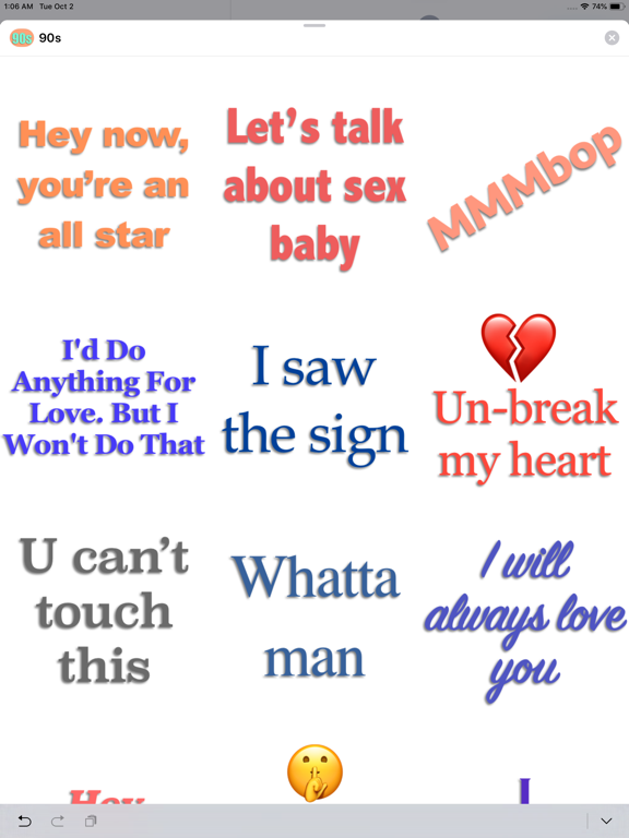 90s Stickers iPad screenshot 8 - Stickers app