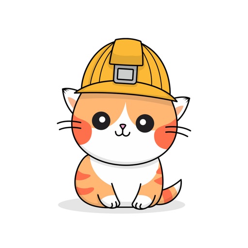 Construction Kitten Stickers