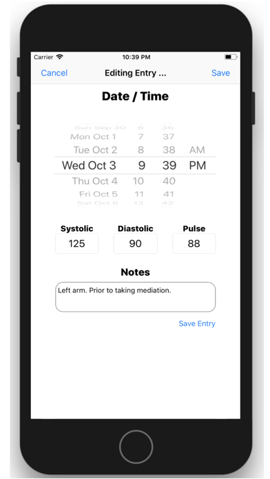 Screenshot #3 pour My Blood Pressure Journal