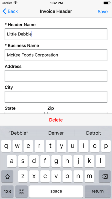 The MyBusiness App Screenshot