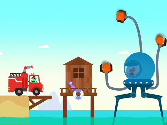 Screenshot #1 for Dinosaur Fire Truck Games kids