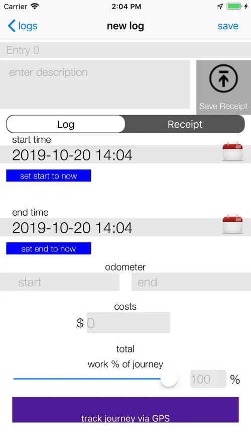 Screenshot von ATO Vehicle Logbook 3