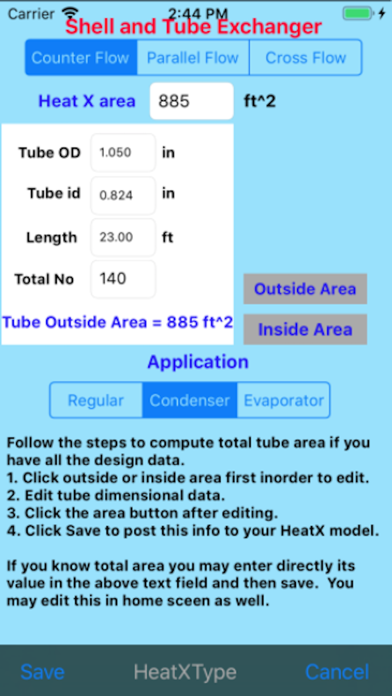 Heat Exchanger Performance Screenshot