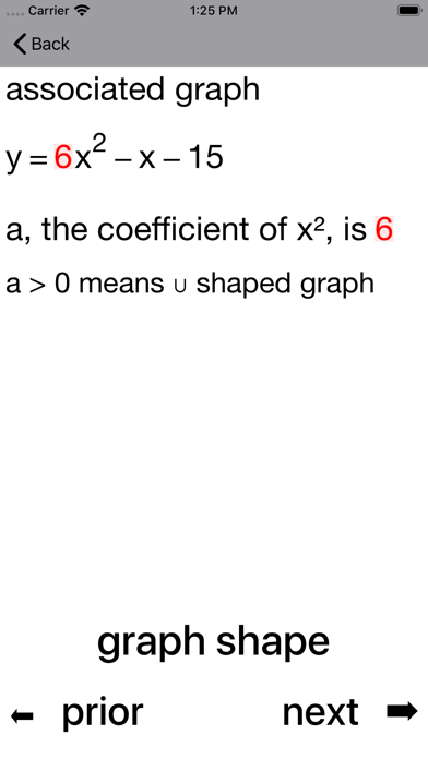 Quadratic Inequalities Screenshot