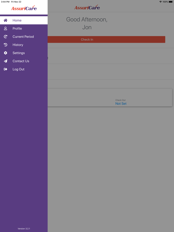 AssuriCare Caregiver iPad screenshot