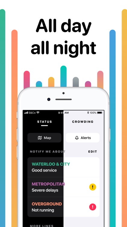 Tube crowding, map & status screenshot-5
