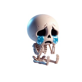 Crying Skeleton Stickers