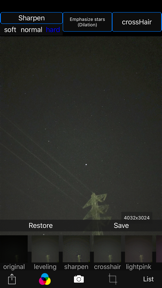 Starry sky Camera screenshot