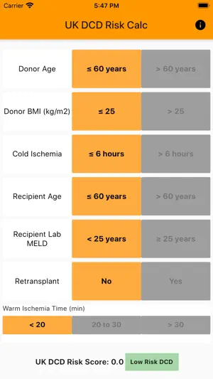 UK DCD Risk Calculator screenshot 2