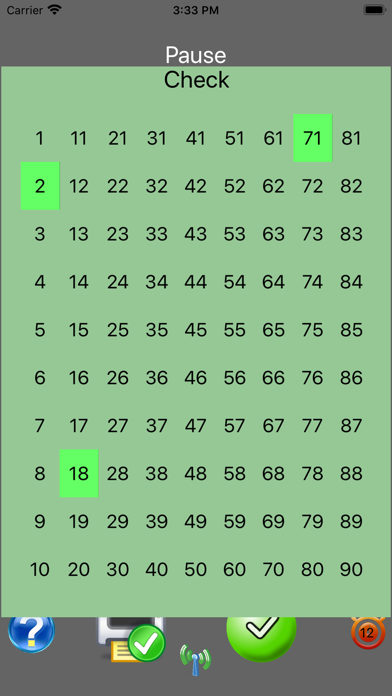 BINGO game Screenshot