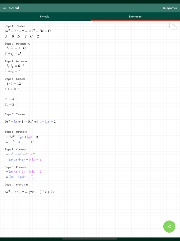 Screenshot #5 pour Méthode AC pour Factoriser