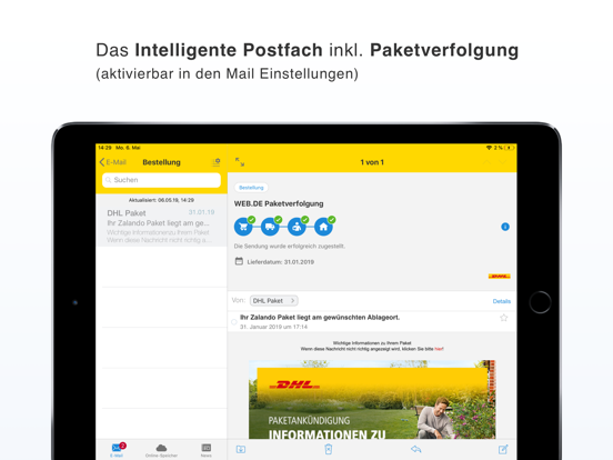 WEB.DE - Mail, Cloud & News iPad app afbeelding 1
