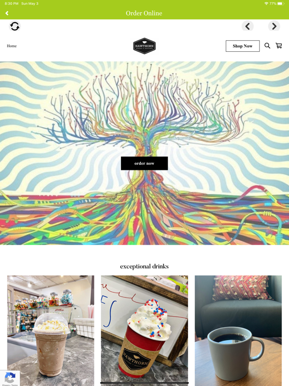 Hawthorn Tree Coffee iPad screenshot 3 - Business app