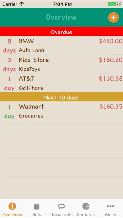 Bills Monitor Ads iPhone screenshot 2 - Finance app