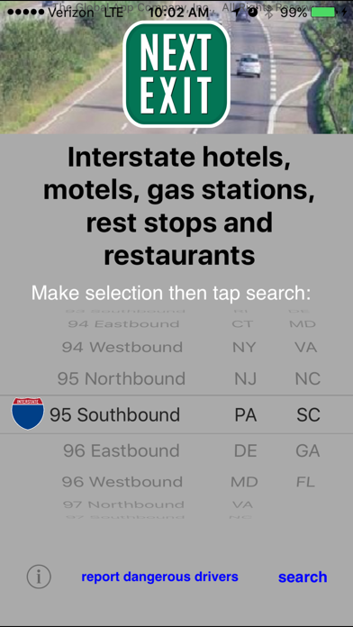 NEXT EXIT app screenshot