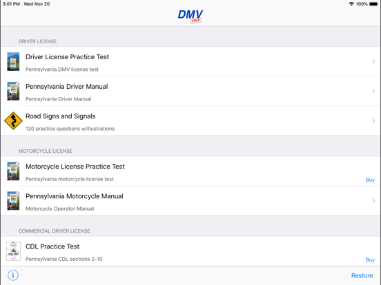 Pennsylvania DMV Test Prep iPad screenshot 1 - Education app