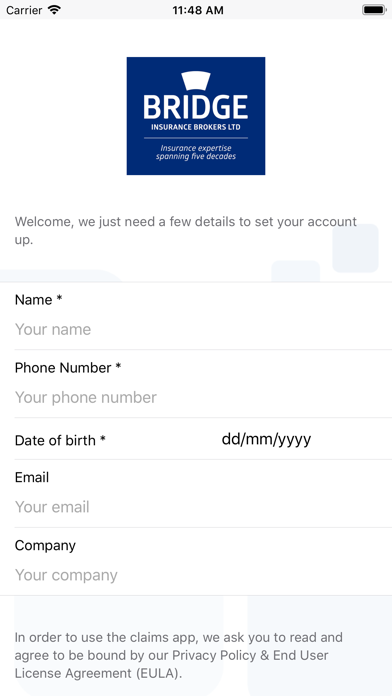 Bridge Insurance Claims App Screenshot