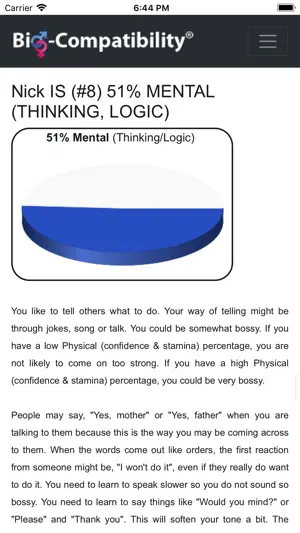 Bio-Compatibility Analysis® screenshot 2