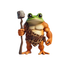 Caveman Frog Stickers