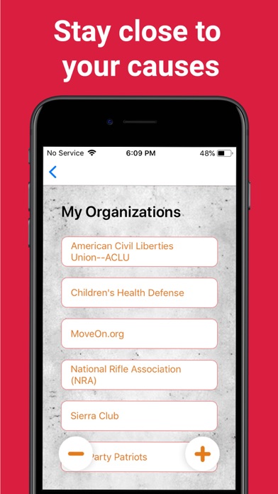 Political Action Postcard App Screenshot
