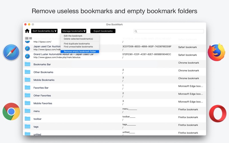 One Bookmark Screenshot