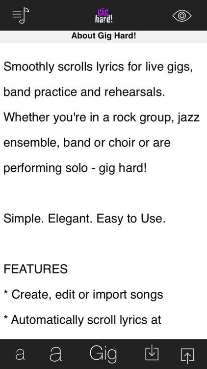 Gig Hard! Autoscrolling Lyrics screenshot-0