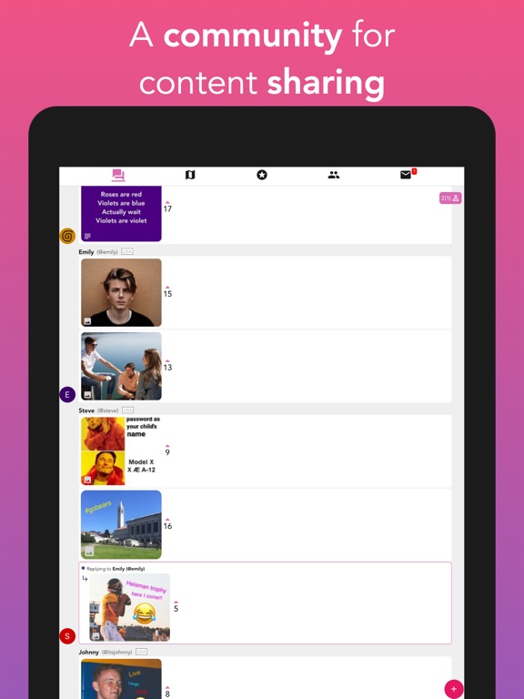 mungbean: pics & memes, nearby iPad screenshot 1 - Social Networking app