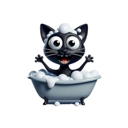 Black Cat Bath Stickers