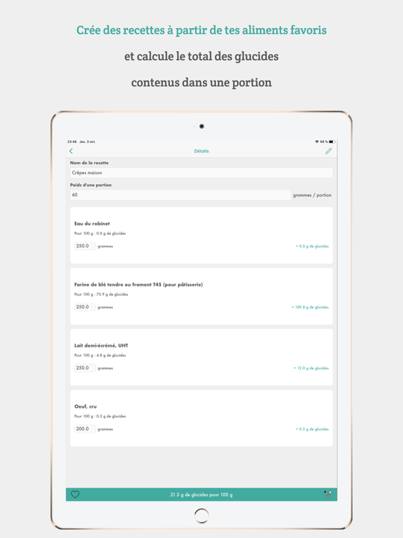 Screenshot #6 pour GlyceMeal - Calcul de glucides
