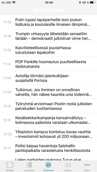 Turun Sanomat näköislehti Screenshot