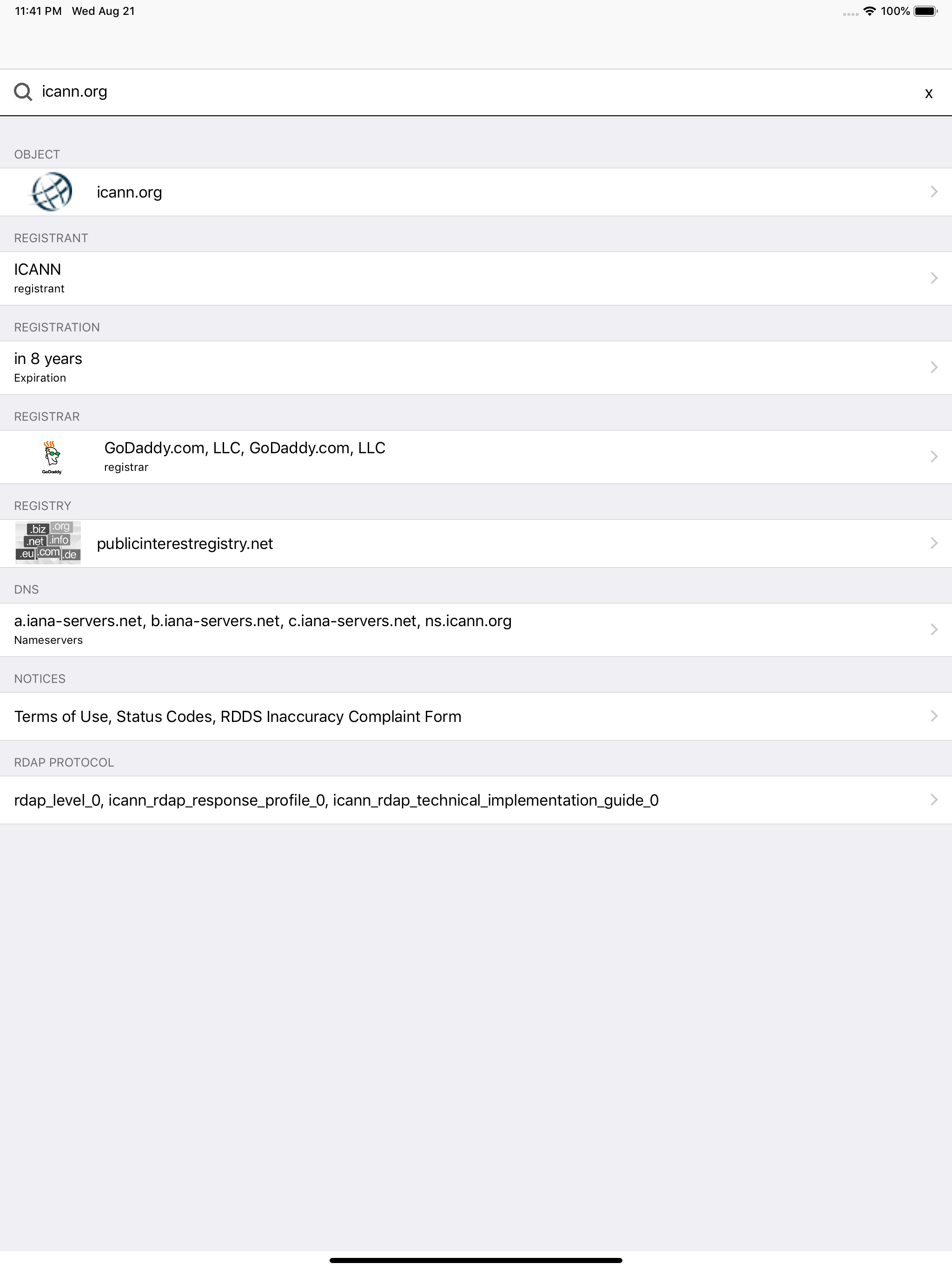 RDAP Browser